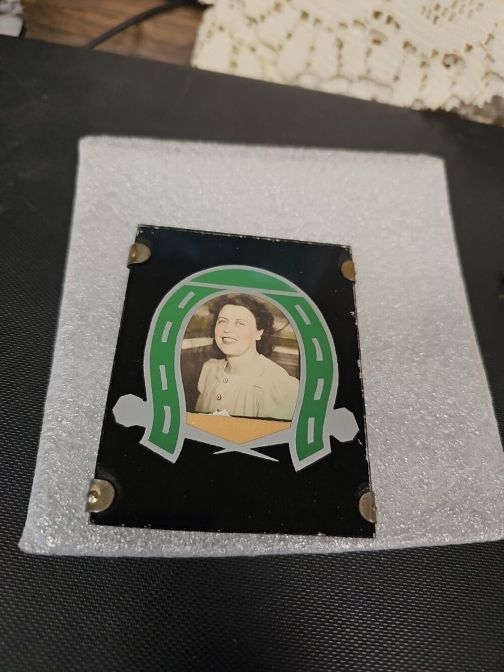 Photo Of Woman Enclosed In Glass Frame